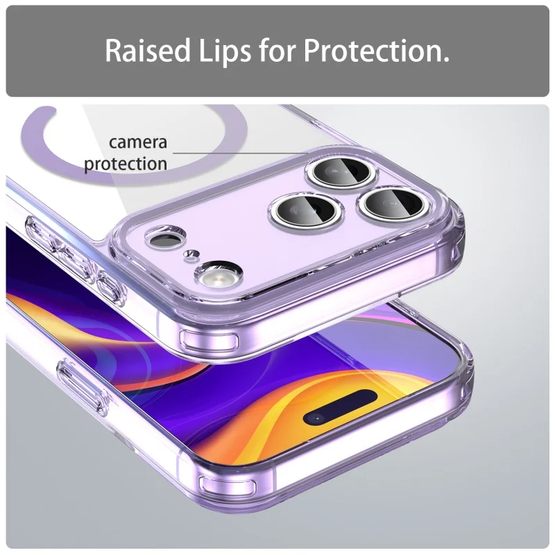 Magnetic Shockproof Transparent Hard Cover with Magsafe Wireless Charging Compatibility