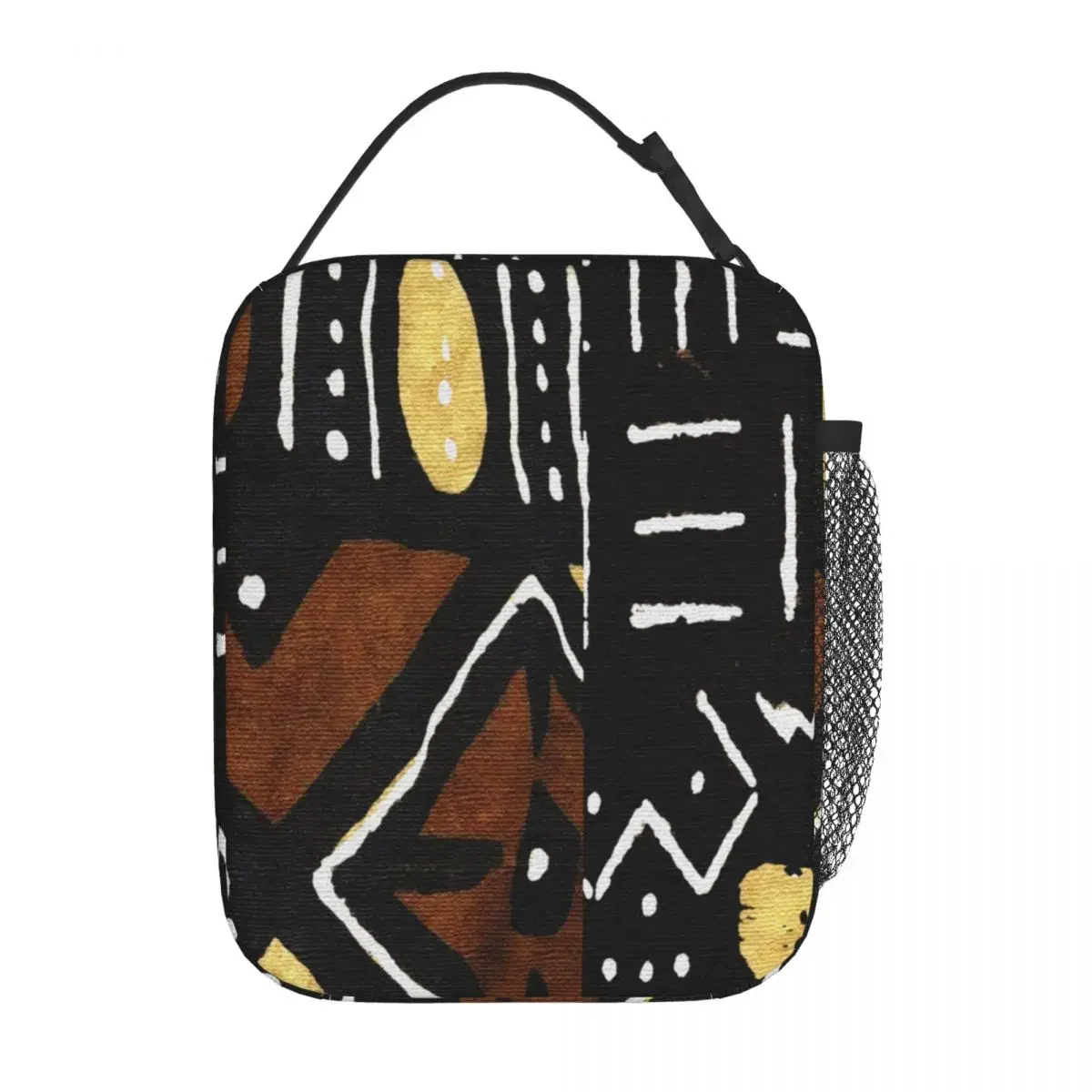 

Contemporary African Mud Cloth Insulated Lunch Bags Thermal Lunch Container Ancient Large Lunch Box Tote Men Women Work Outdoor