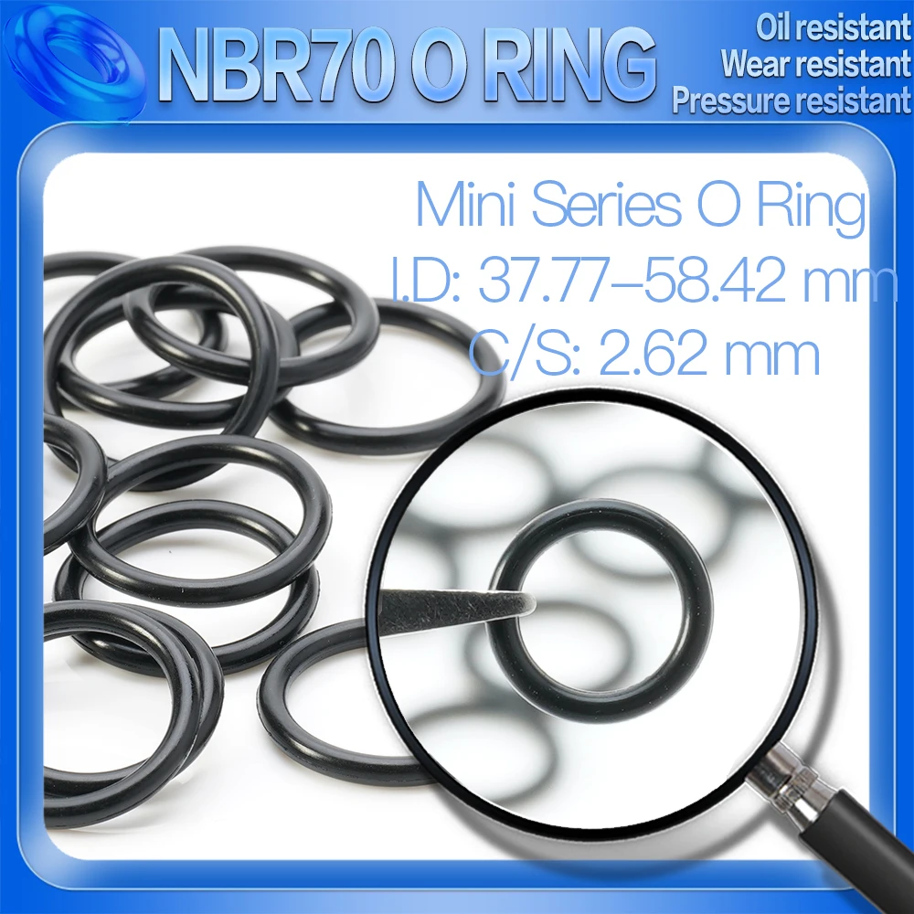 

100PCS/Lot Nitrile Rubber Black NBR CS 2.62 MM ID 39.34/40.94/42/42.52/44.12/45.69/48.9MM O Ring Gasket Oil Resistant Waterproof