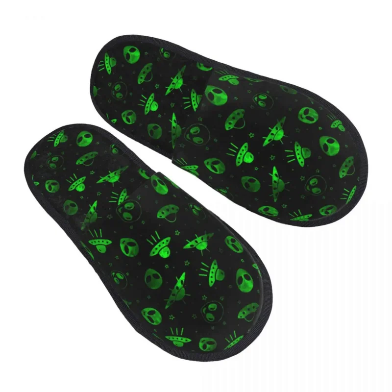 

UFOs And Aliens House Slippers Women Comfy Memory Foam Slip On Bedroom Slipper Shoes