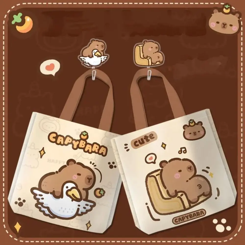 

Вместительная мультяшная сумка капибара, сумки на плечо для планшета, сумка через плечо капибара, кавайные холщовые сумки аниме, сумки-тоут капибара