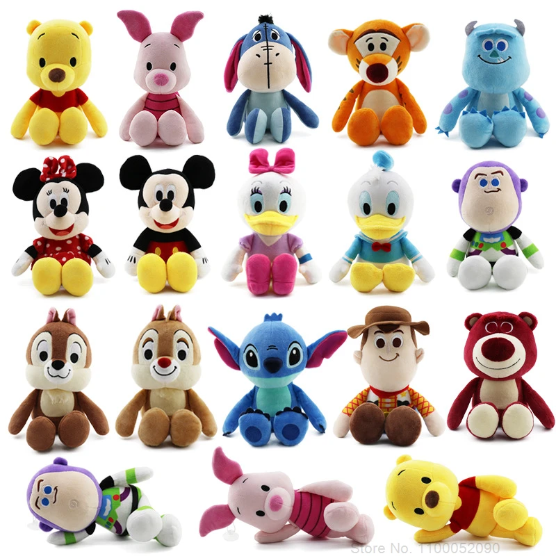 20cm Disney Plush Toy Winnie Pooh Mickey Mouse Minnie Tigger Stuffed Animals  Doll Toy Story Buzz Lightyear Sheriff Woody Dumbo - Movies & Tv - AliExpress