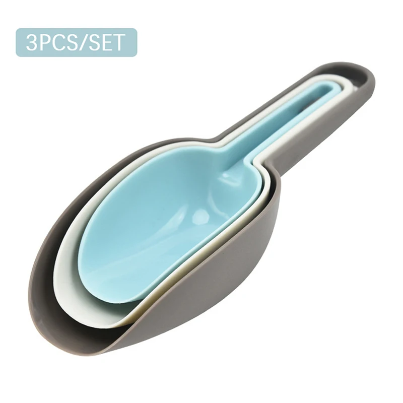 Ice Shovel Scoop Plastic Measuring Scoop For Candy Dessert Grain Flour 3Pcs Serving Kitchen Bar Gadgets Accessories Tool