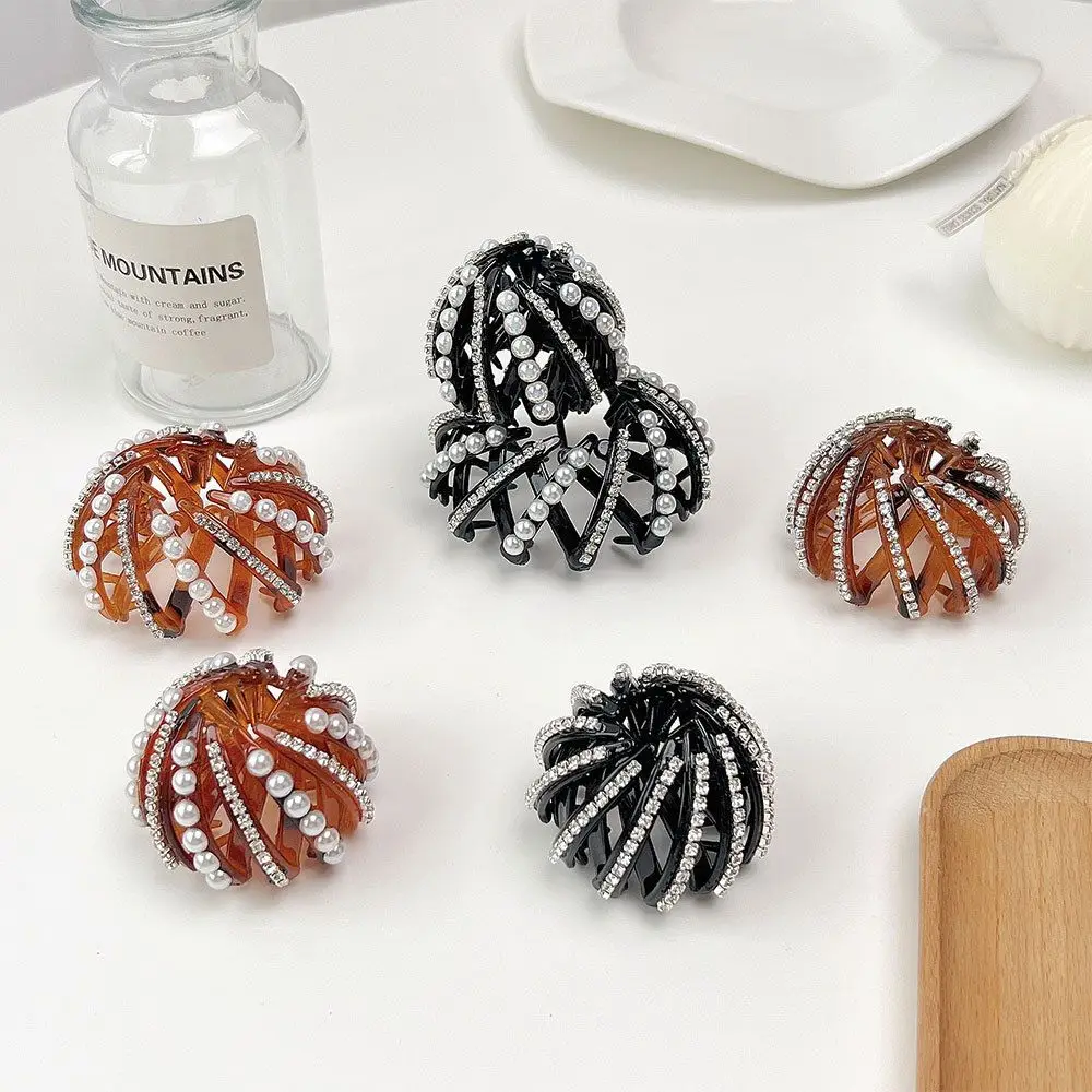 

Фиксированная головка фрикционного мяча, ручная заколка для волос, жемчужное кольцо для волос, птичье гнездо, устройство для пучка, корейский стиль, заколка для волос, фрикционная пряжка