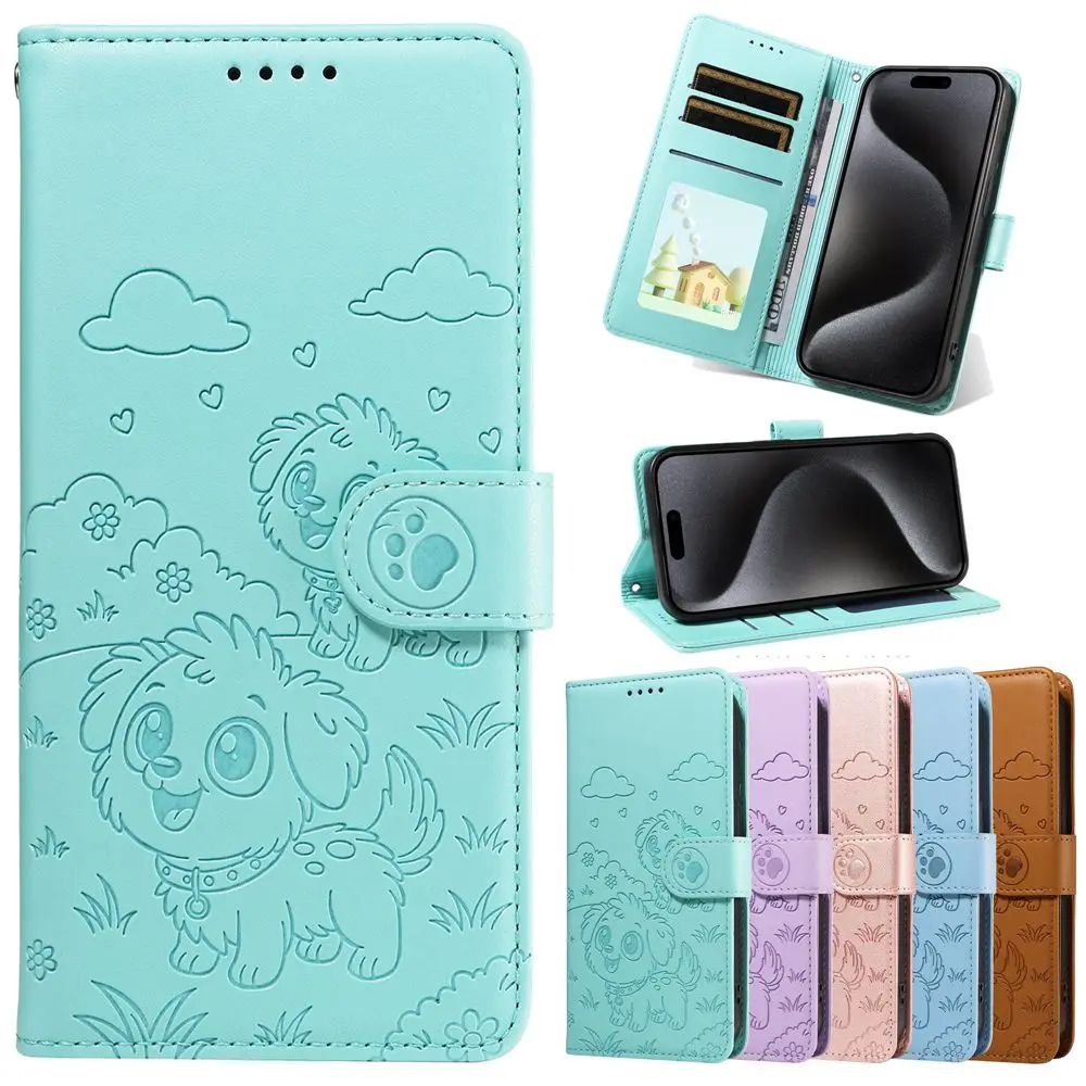 Edge Pro Ultra 3D Dog Pattern Leather Wallet Flip Phone Case