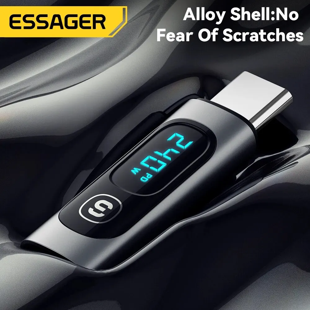 OTG Adapter Essager USB 2.0 240W Fast Charging USB C To Type C Display Adapter for Samsung Xiaomi Huawei Lenovo
