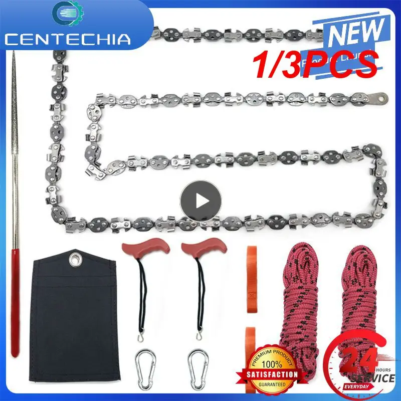 

1/3PCS Inch Hand Rope Chain Saw Sharp Manual Tree Limb Chain Saw with 68 Teeth Folding Pocket Rope Chainsaw Tree Cutting Tool