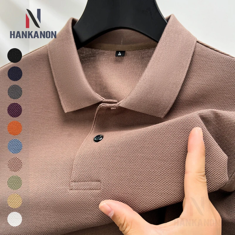 100% 코튼 2024 여름 패션 캐주얼 반팔 폴로 셔츠, 라펠 착용 단색 탑, 티, 남성 골프 티셔츠 