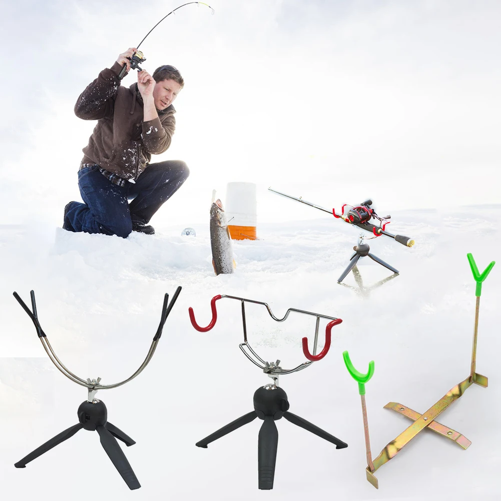 Portable Ice Fishing Rod Holder Adjustable Angle Winter Rod Holder Fishing Rod Pole Holder for Fishing Gear Winter Sea