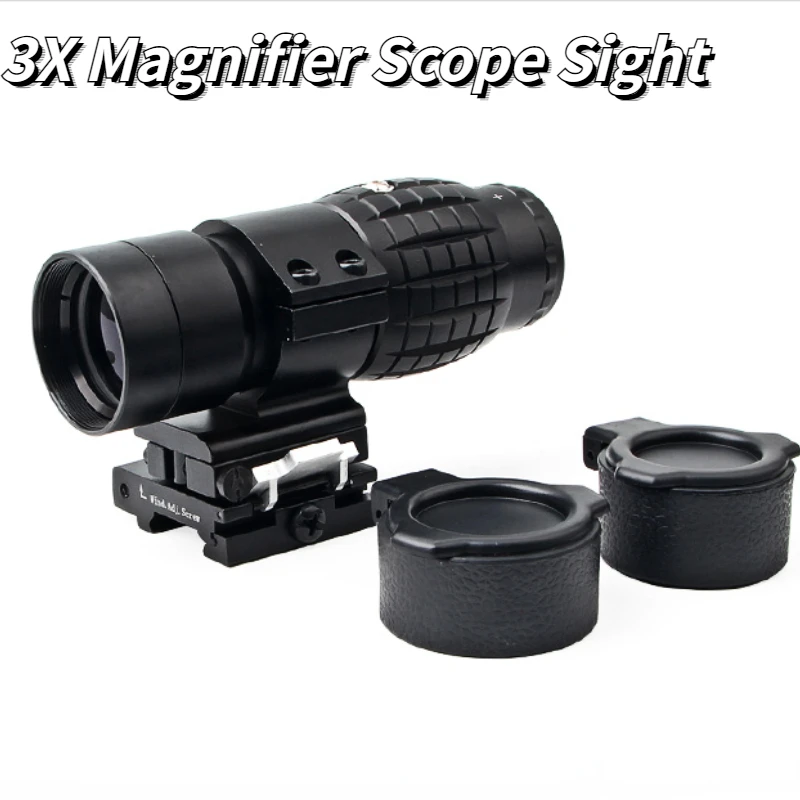 

3X30mm 3X Magnifier Scope Sight with Quick Detach Flip to Side 20mm Rail Mount Hunting Optics for Holographic Reflex Red Dot