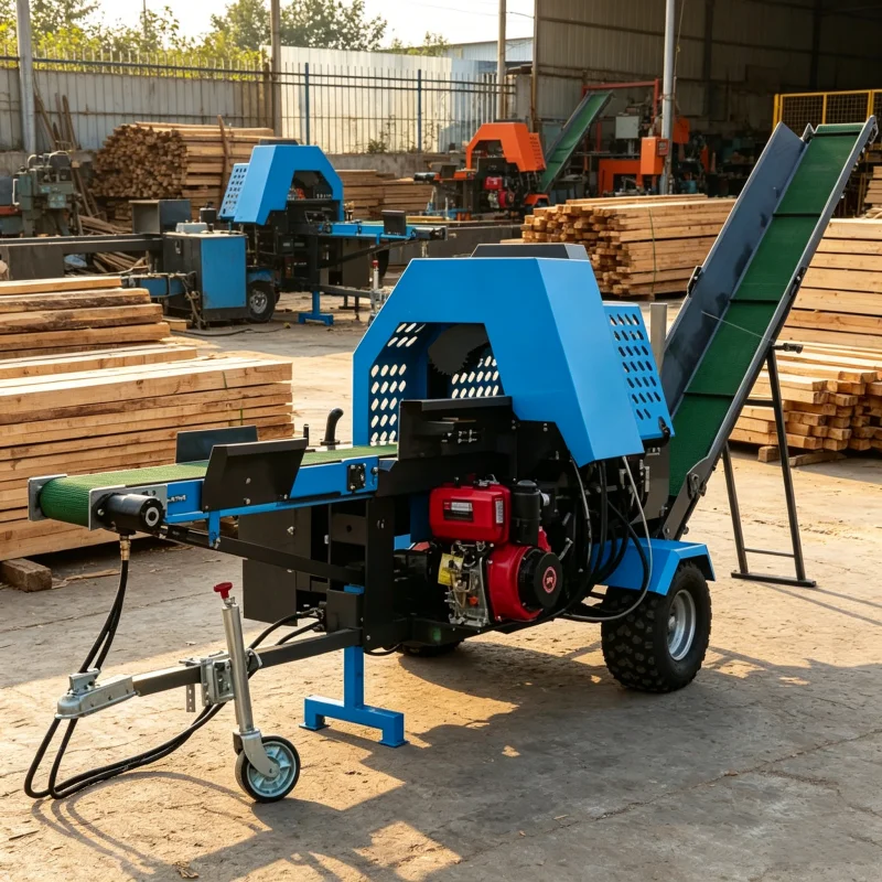 Mini Tree Processor 20T Commercial Firewood Processor Machine Hydraulic Automatic Wood ...