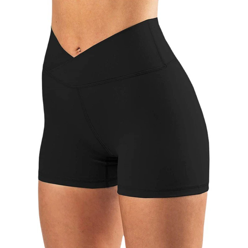 Yoga Shorts Workout Shorts V Cross Waist Yoga Shorts for Women Seamless Gym Shorts Scrunch Butt Workout Women Running Amplify Sports
