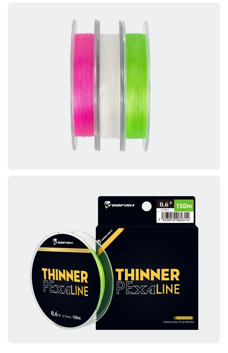 Micro THINNER Angelschnüre 100 m 150 m 0,2 0,4 0,8 geflochten PE MT8 4 Stränge Japan Monofilament Angelschnur Karpfen Fliegenfischen Draht – Detail 9