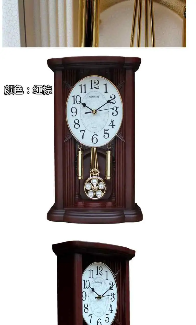 <p>Product name: Vintage chime seat wall clock Movement: imported Suzuki silent chime movement Material: ABS engineering plastic Features:Timekeeping accurate, swing real swing first music after knocking point, a few points knocking several times. Size:24cm(W) 40cm(H)11cm(Thick) Humanized design, 7am to 10pm. Chimes at all hours. Does not interfere with rest. </p> • Colma.do™ • 2023 •