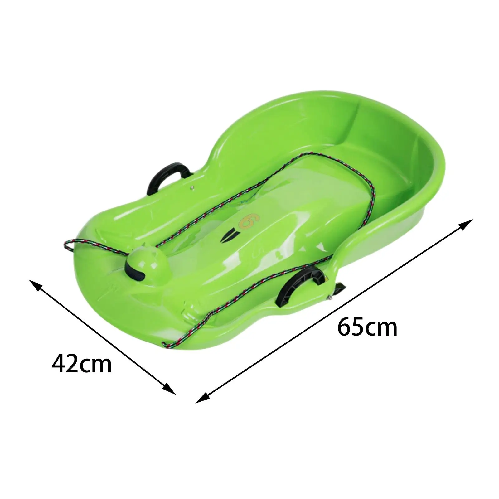 Double Winter Snow Sled Toboggan Sledding Sleigh Ski Board with Brake Handle