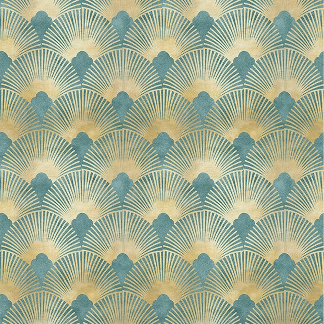 Peel and Stick Wallpaper Blue and Gold Contact Paper Geometric
