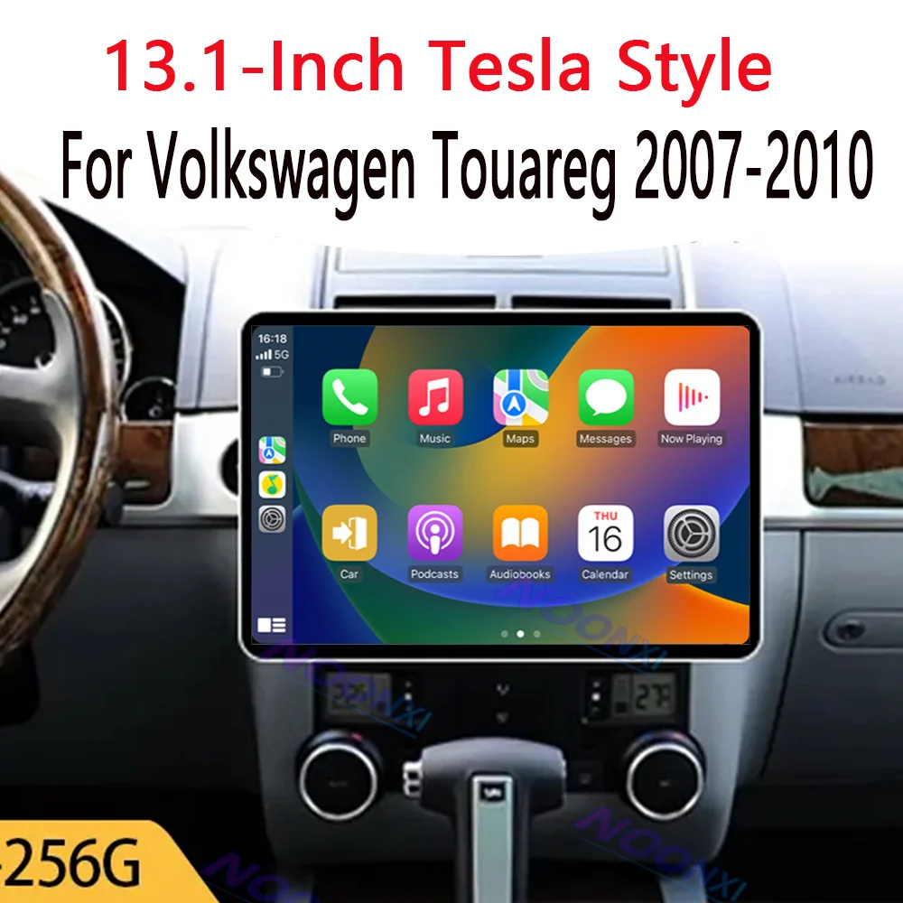 

For Volkswagen Touareg 2007-2010 Tesla Style 2K Screen 8G 256GB Android 13 Car Radio Stereo Multimedia Player GPS Nav Carplay