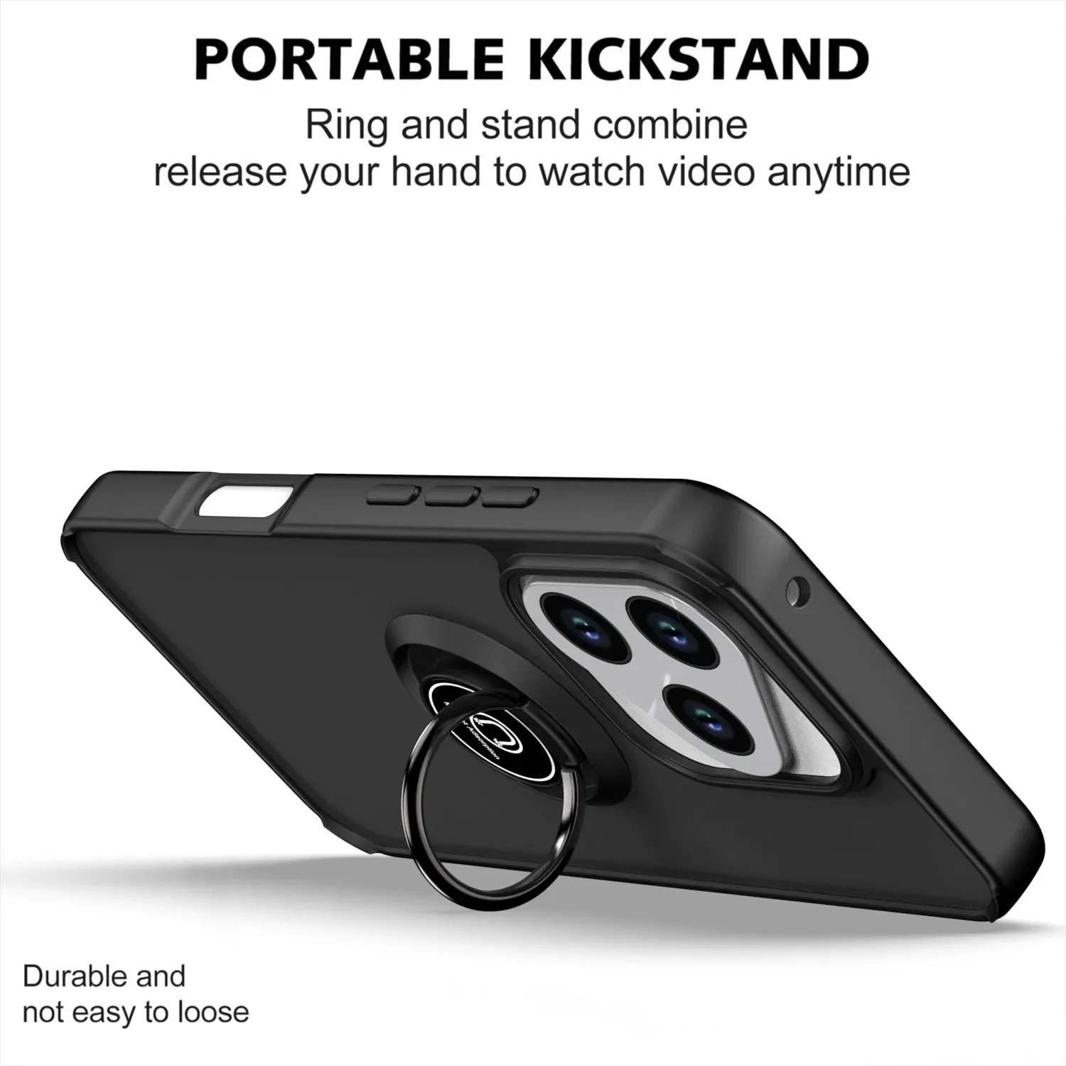 Armor Shockproof Matte Case with Ring Magnetic Stand Holder