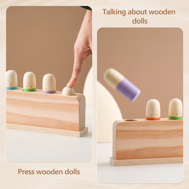 Baby Toys  Wooden Little Man Toy  Color Recognition Toy  Wooden Little Jumping Toy  Hand And Foot Coordination Toy Baby Gifts 4