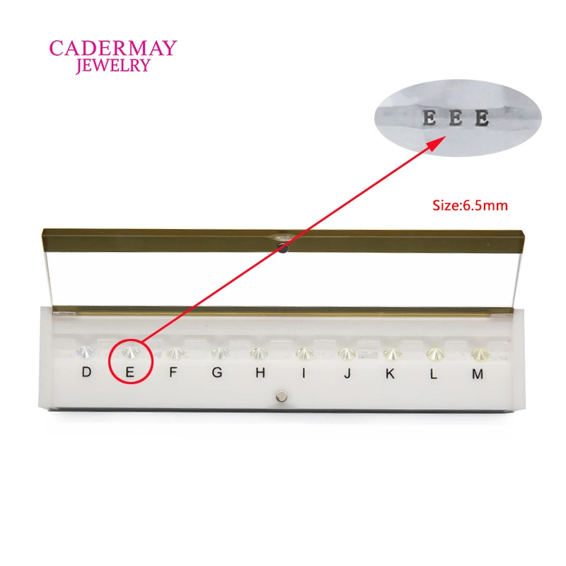 D-M Round Diamond Color Tester Set 6.5mm 6A Cubic Zirconia 10 Colors 12 Colors Grade Comparison Diamond Color Master Stones Set