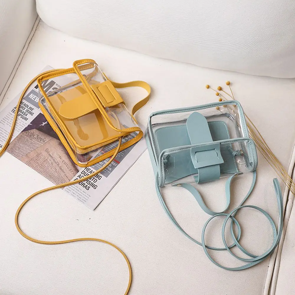 Kleine Damen-Kleintasche, transparent, Gelee, Bonbonfarben, quadratisch, Umhängetasche, modische Clutches, PVC-Umhängetasche, Umhängetasche, Handtasche – Detail 9