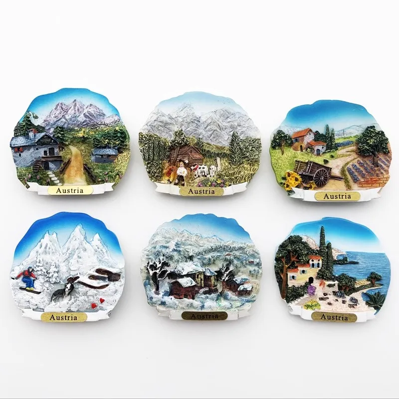 

Austria Fridge Stickers Alps Jungfrau Travelling Souvenirs Fridge Magnets Home Decoration Photo Wall Magnetic Stickers Gifts