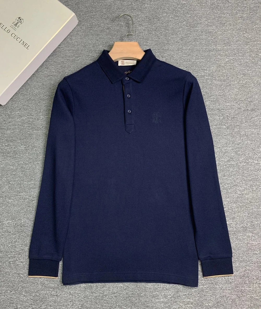 

BILLIONAIRE SIJITONGDA T-shirt Cotton thick men 2024 Autumn Winter new fashion Embroidery Business quality Long sleeved