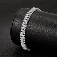 Bracelet en argent Sterling 925 pour femmes, bijoux élégants en cristal de Zircon, à la mode, de fiançailles, de mariage, Glamour, 18CM 2