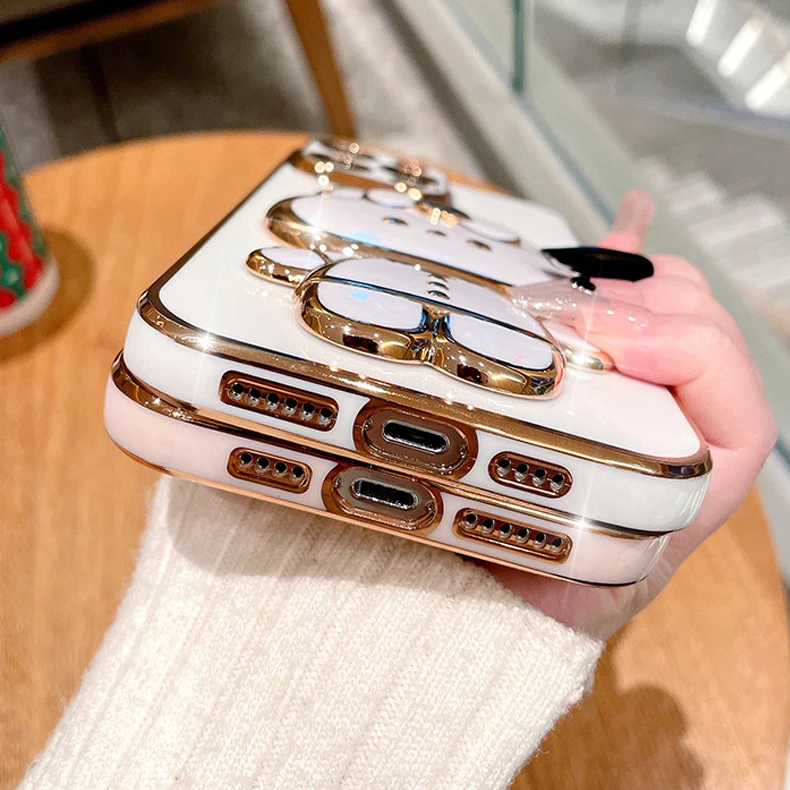 Sleek Mirror Plating Phone Holder Case with Stand Feature