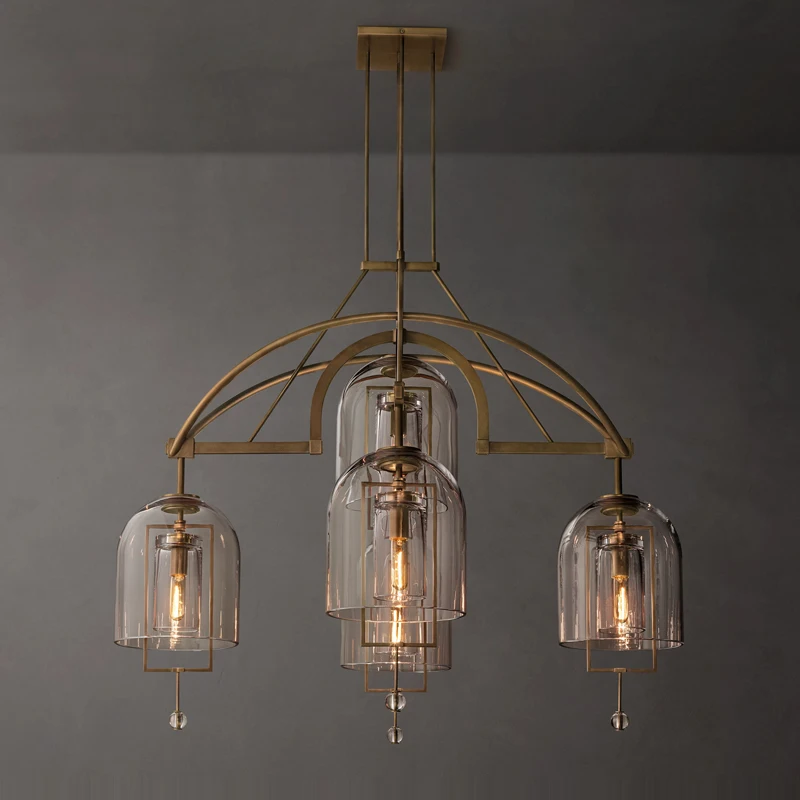 Vintage American Black Brass Chrome E14 Chandelier Lighting Hanging Lamps Suspension Luminaire Lampen For Living Room