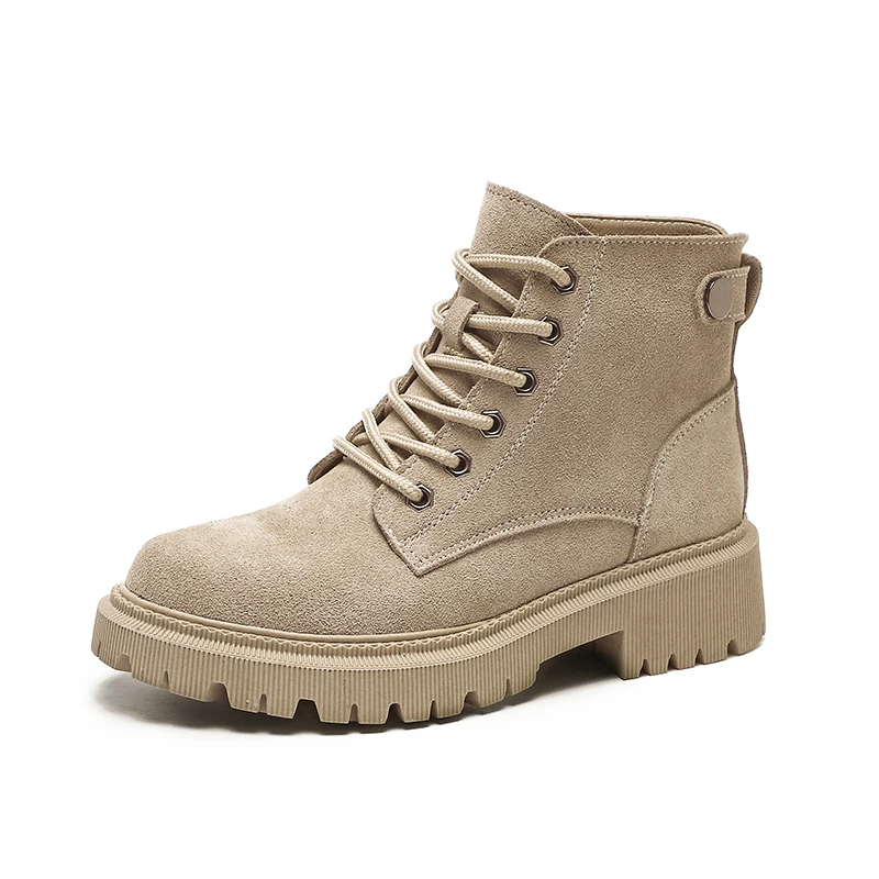 Women Suede Leather Boots Motorcycle Boots Female Autumn Winter