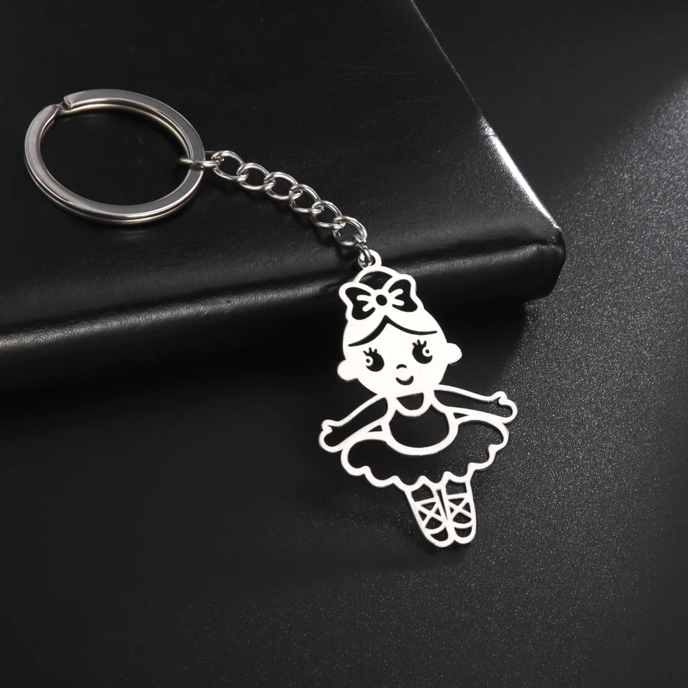 Llavero hueco con colgante de dinosaurio, elefante y jirafa para niños, llavero sencillo de acero inoxidable de color plateado, regalo de joyería