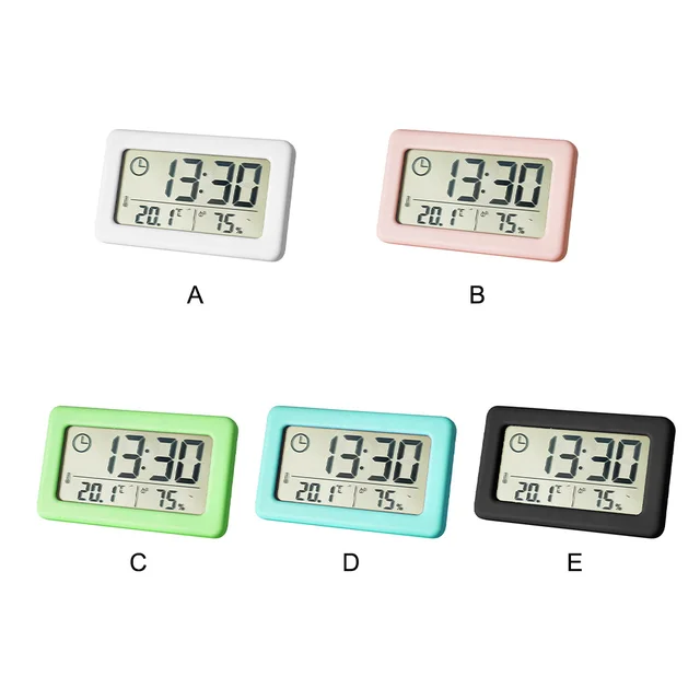 Ébresztőóra Hőmérséklete Lcd Hőmérő Higrómer Hálószoba Akkumulátorral Működtetett Fali Dátum Naptár Iroda - Image 6