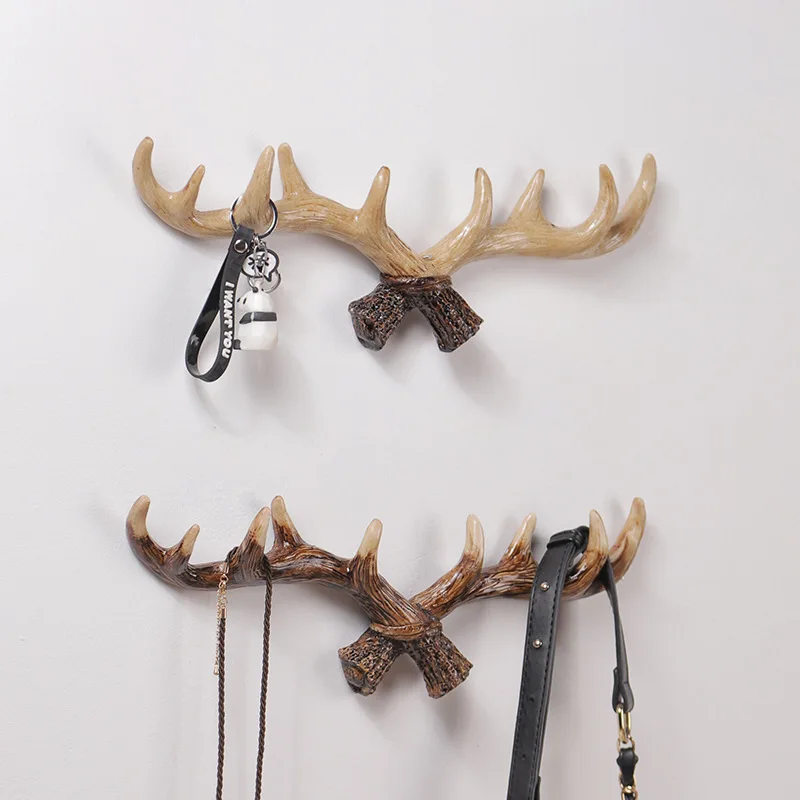 

New Vintage Antler Decoration Wall Hanging Coat And Hat Rack Creative Clothing Store Porch Doorway Wall Decoration Wall Key Hook