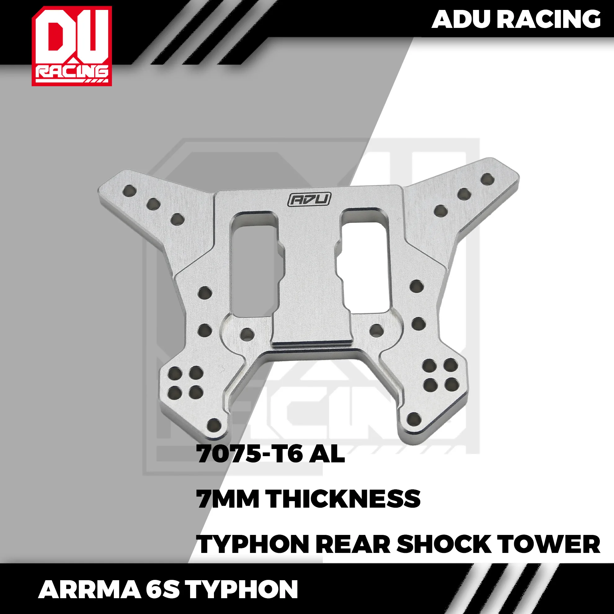 RC Car Shock Tower ADU Racing REAR CNC 7075-T6 ALUMINUM FOR ARRMA 6s TYPHON