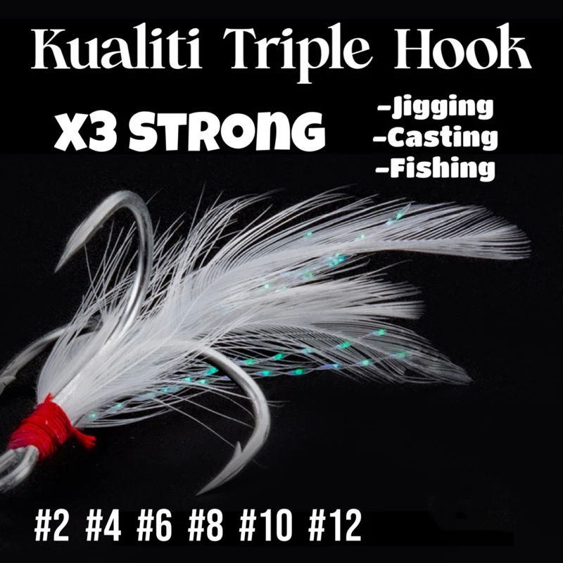 

Treble Fishing Hooks With Feather Tackle Fishing Hook Stronger Carbon Steel Barbed Fishhooks Pesca Accessary