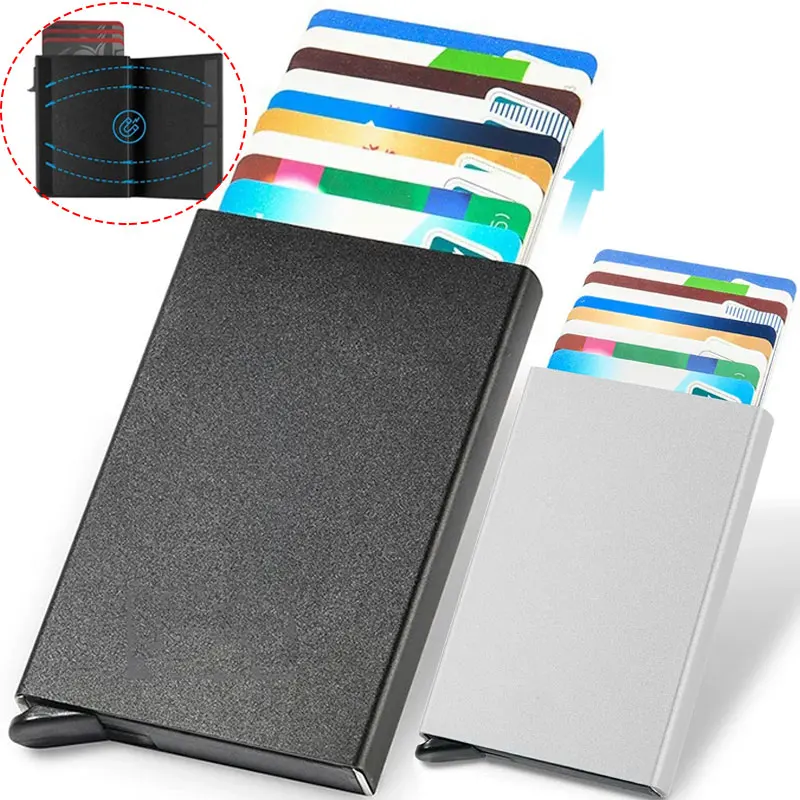 Sleek Anti-Theft RFID Protection Smart Wallet with Aluminum Cardholder