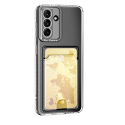 Soft Card Slot Holder Phone Case with Clear Protection Cover - A14 5G - A14 4G (Clear)