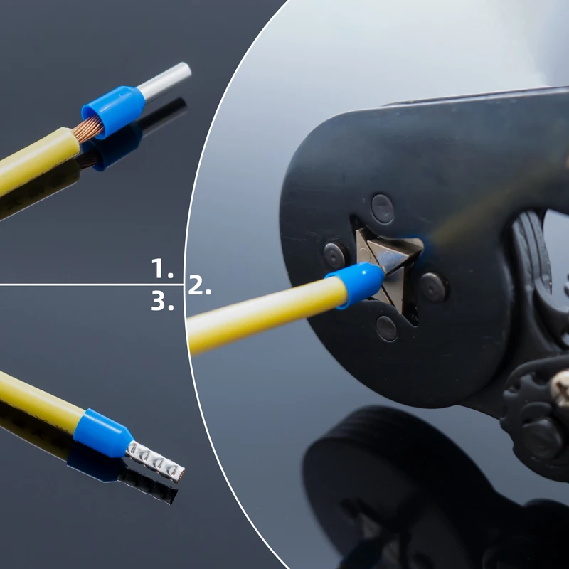 E0308 E0508 E6012 Insulated Cord End Terminal Block Wire Ferrules Cold Pressing Pin Connector Pure Copper Tube Type Terminal Set