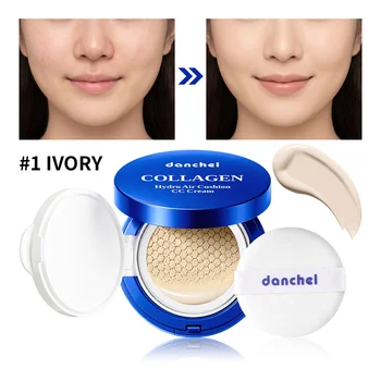 Collagen Hydro Air Cushion CC Cream Long Lasting Hydration Concealer Natural Dewy Finish Makeup Base