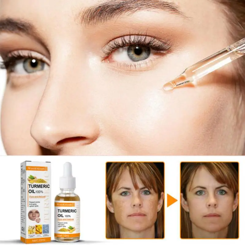 

10ml Turmeric Oil Skin To Lightening Acne Dark Patches Acne Bright Skin Dark Spot Corrector Anti Aging Face Whitening Serum Care