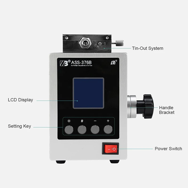 ASS-376A 150W Full Automatic Soldering Machine Mobile Repair Tools Digital Display Automatic Tin Feeding Soldering Machine