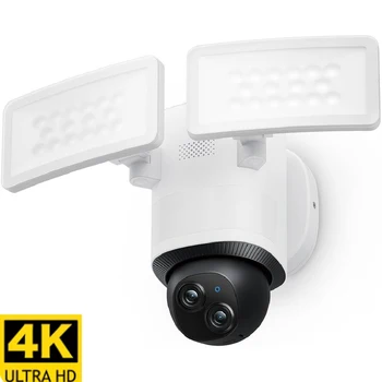 New 4K Camera Floodlight Camera Wired Security Camera Outdoor 360° PTZ 24/7 Recording 2.4G/5G Wi-Fi Motion Detection Compatible 1