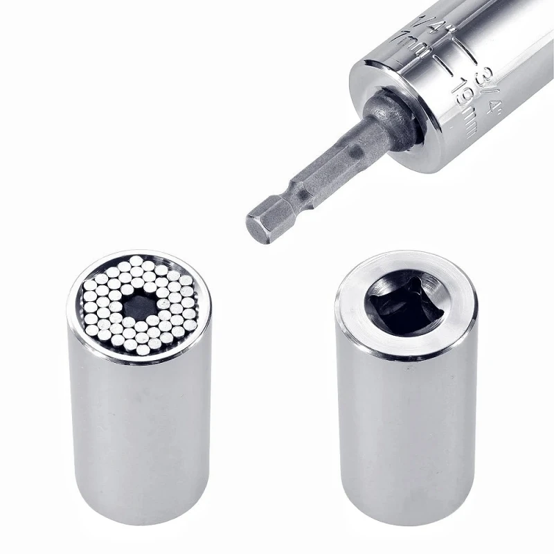 Universal 7-19mm Torque Wrench Head Socket Sleeve Multi Purpose Spanner Key Power Drill Adapter Magic Hand Tools Set 3