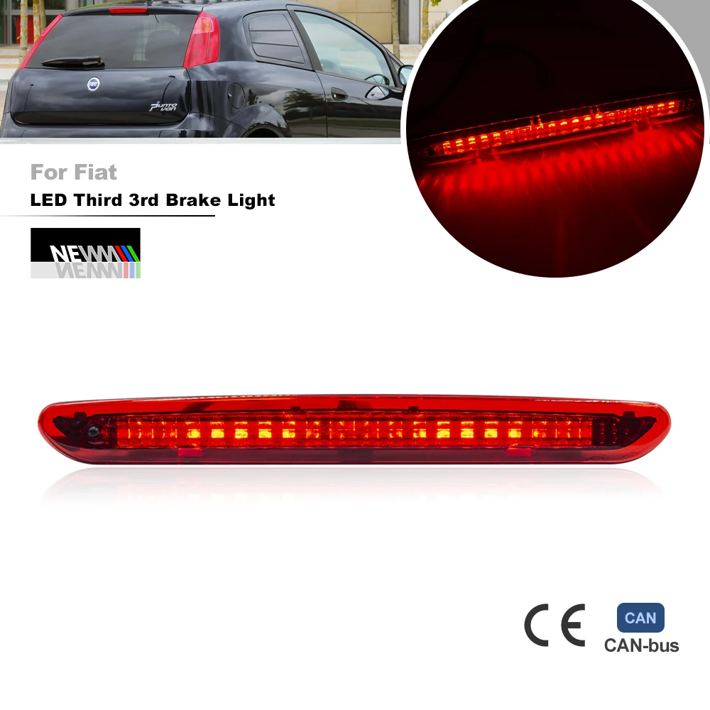 1X Per Fiat Grande Punto 05-12 Punto Evo 08-12 Abarth Grande Punto Led Terza Terza Luce Di Stop Posteriore Auto Fanale Posteriore
