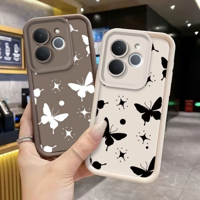 Fashionable Butterfly Design Shockproof Phone Case - Soft Silicone Protective Cover