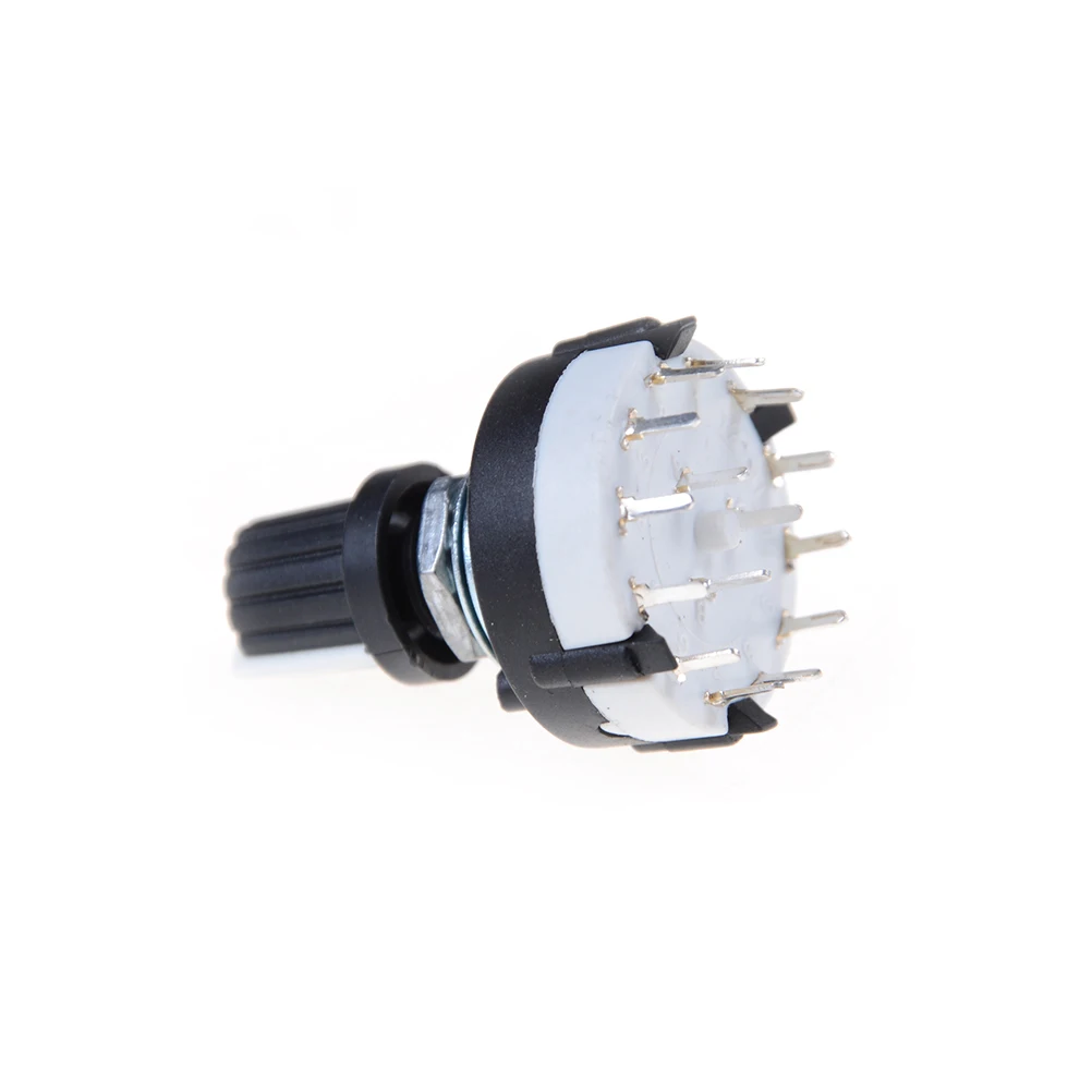 Single Wafer Band Selector Rotary Switch 3 Pole 4 Position Black Panel Wire 3 Pole 4 Way PCB Mount