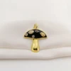 Copper Gold Plated Colored Enamel Mushroom Charms for Necklace DIY Jewelry Making Zirconia Fungi Pendant Jewelry Accessory Gifts 6