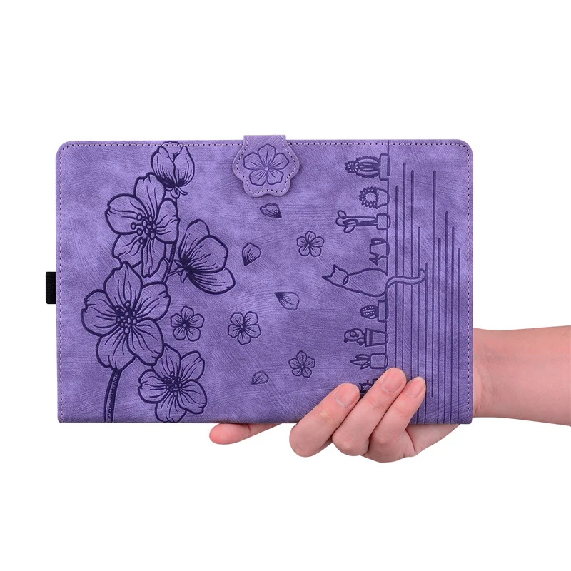 Embossed Floral PU Leather Wallet Flip Stand Tablet Cover - 12.1''