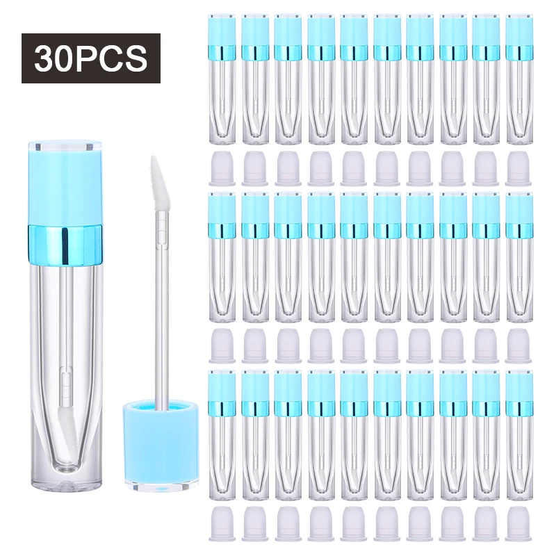 

8ml clear lip gloss tube with wand brush refillable empty lip glaze containers lipstick lipgloss DIY sample plastic bottles